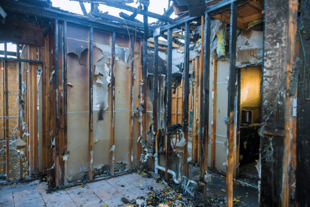 Professional Emergency Fire Damage Restoration technician working in Bay City, TX